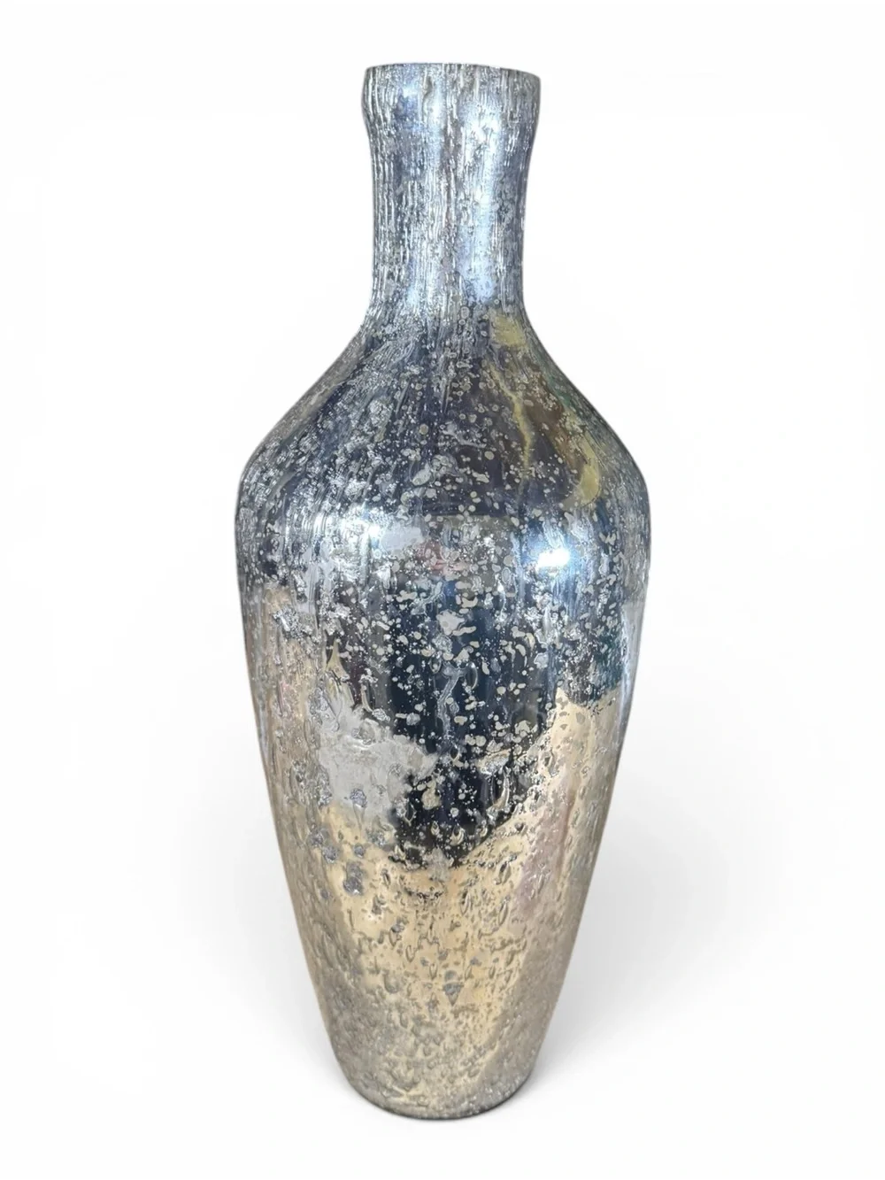 Decorative Silver Mercury Glass Floor Vase - Home Accents